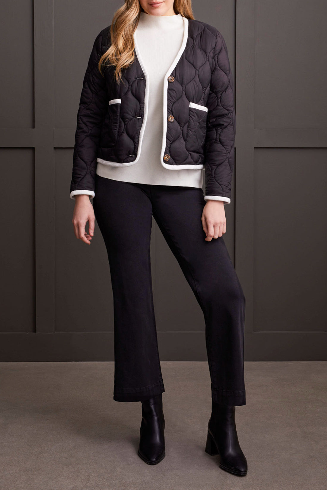 Long Sleeve Button Front Puffer Jacket