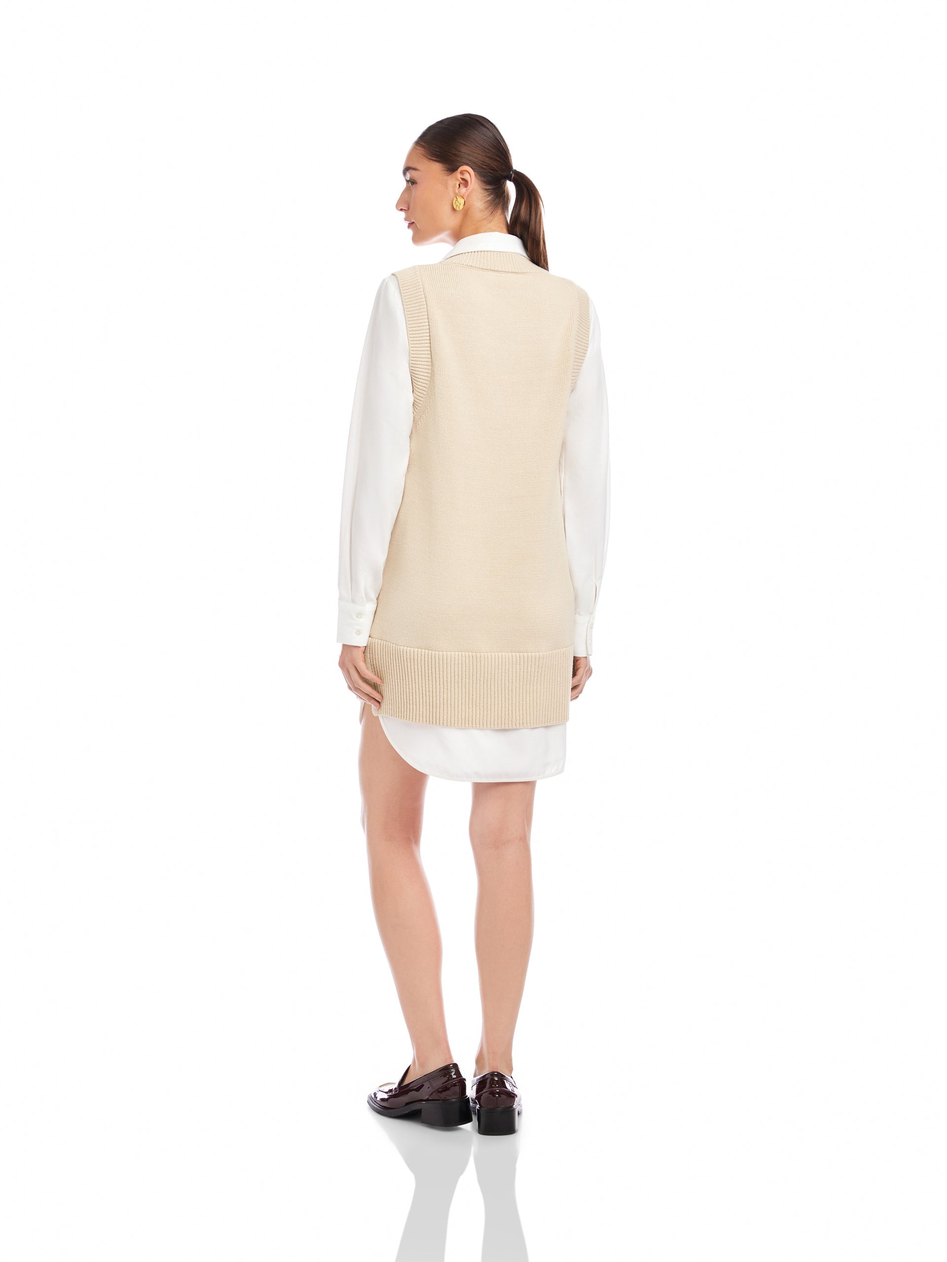 Elora Mixed Media Vest Dress – Byrdie's Gift Shop Elora Mixed Media Vest Dress – Byrdie's Gift Shop