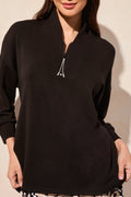 3/4 Sleeve Top with Zipper