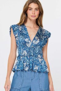 V Neck Pleated Sleeveless Top