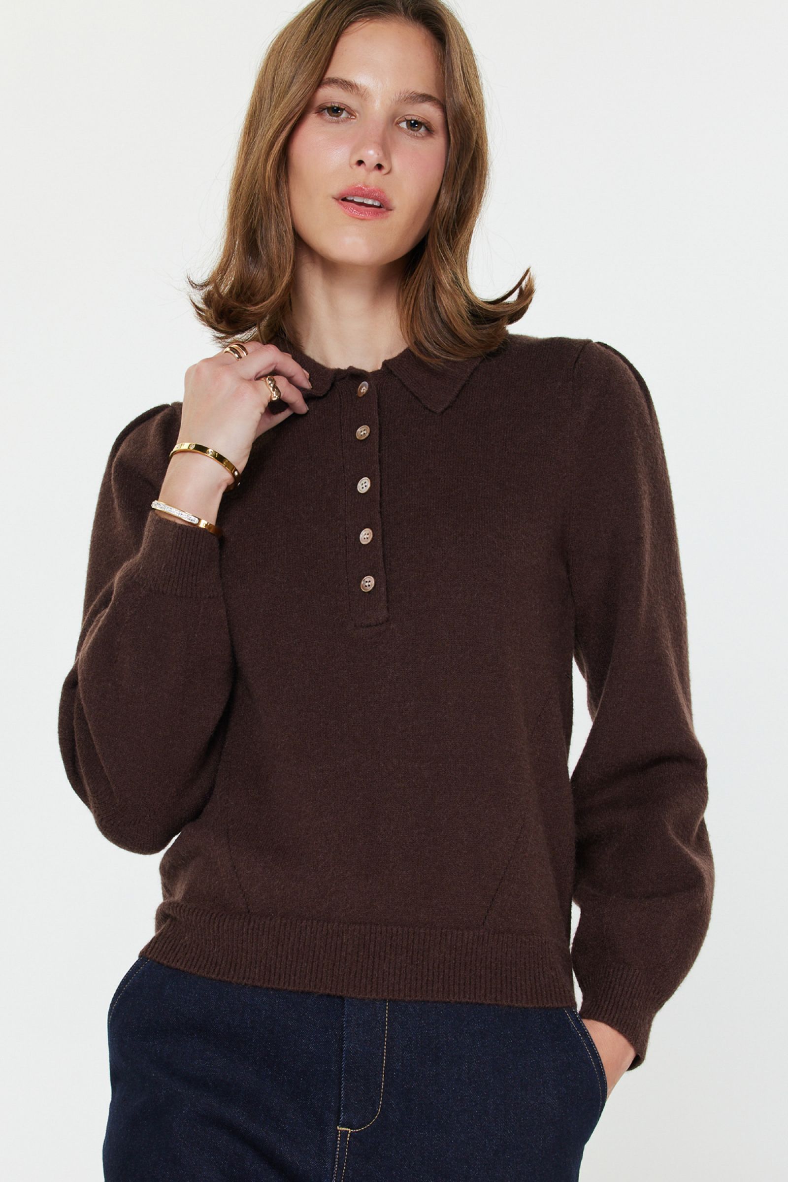 Collared Sweater with buttons