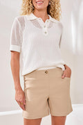 Flatten It® Button-Front Pull-On Shorts