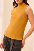 Sleeveless Funnel Neck Sweater