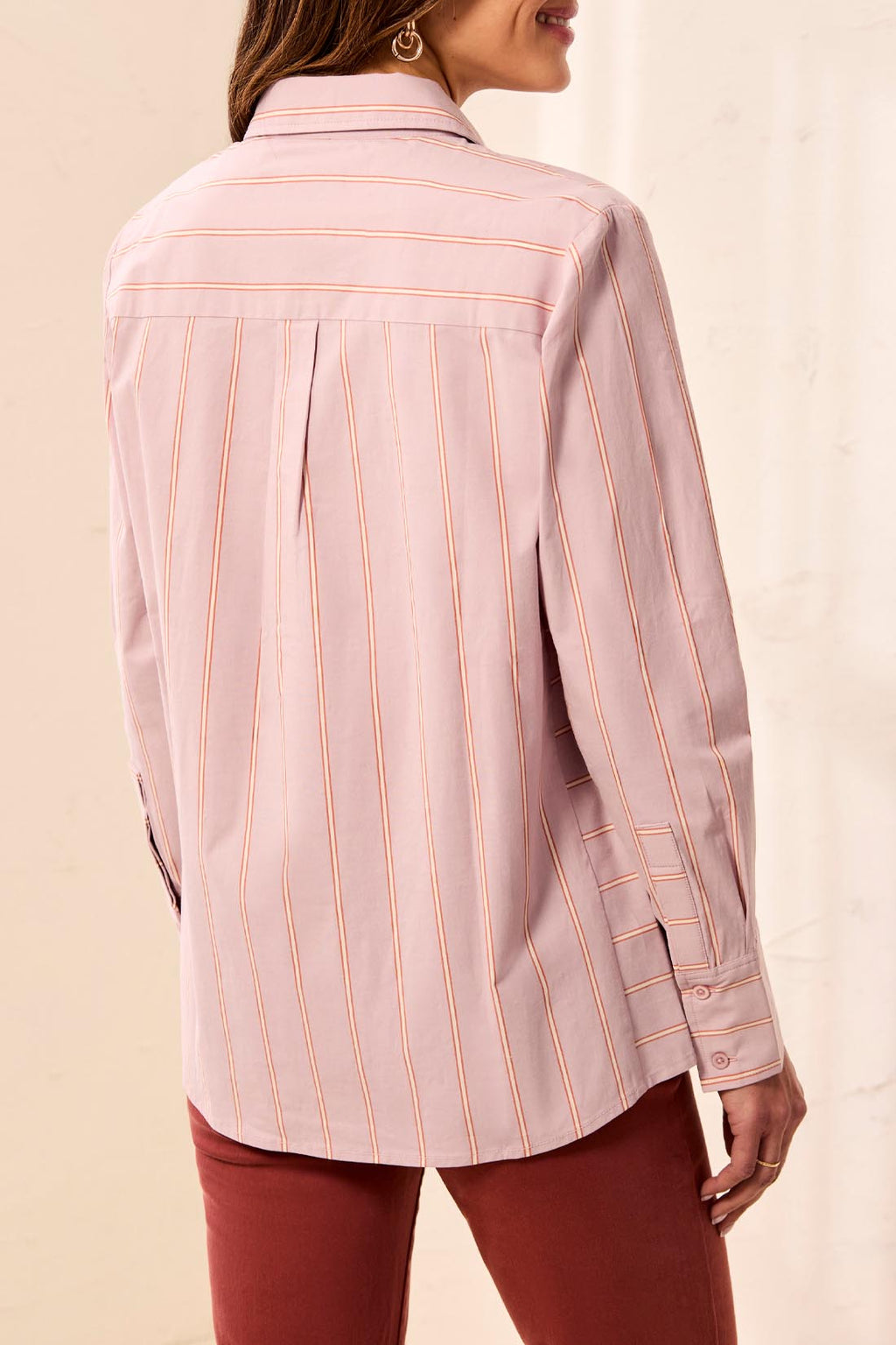 Long Sleeve Button Front Shirt with Side Panels