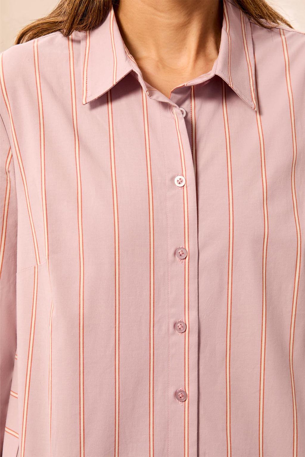 Long Sleeve Button Front Shirt with Side Panels
