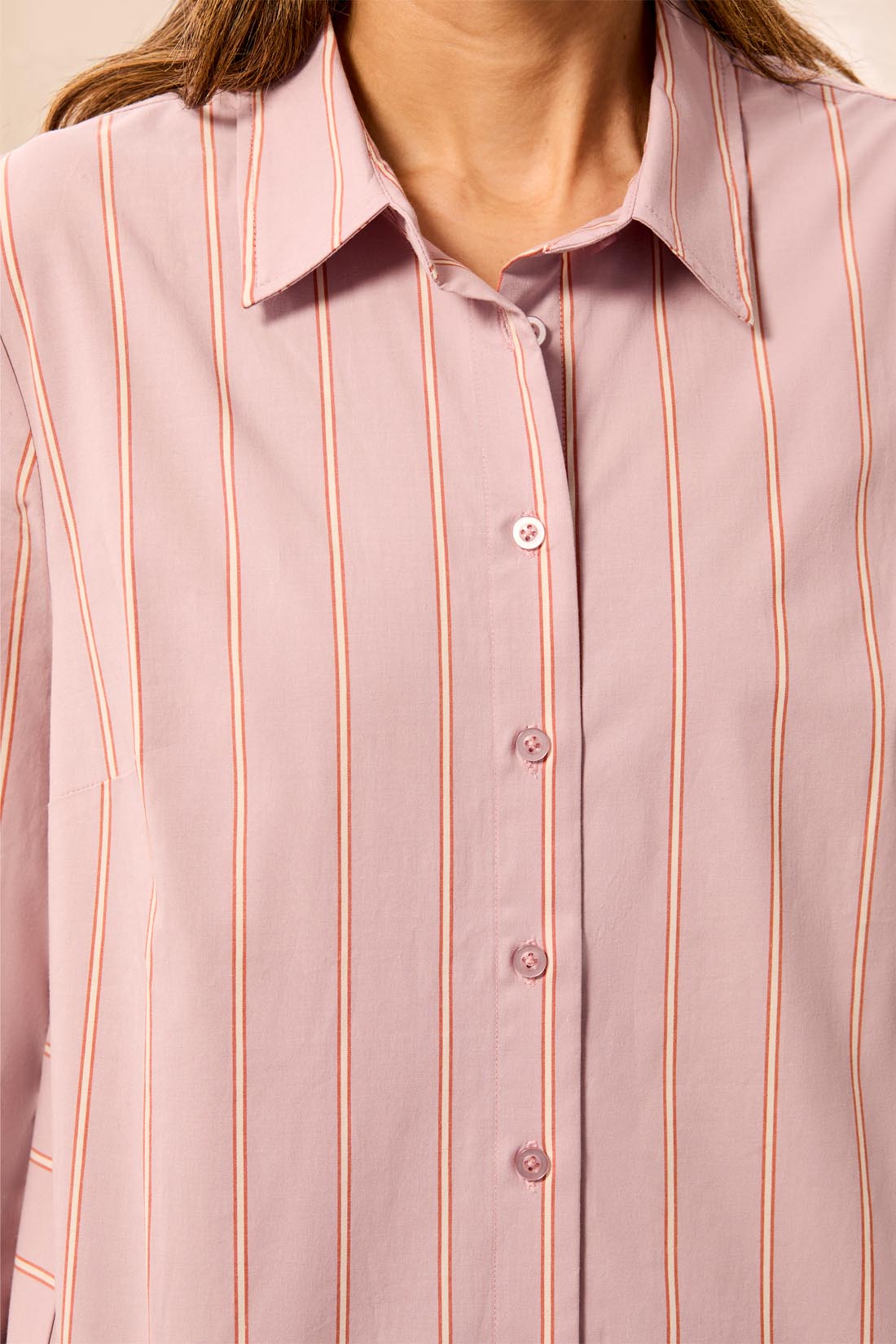 Long Sleeve Button Front Shirt with Side Panels