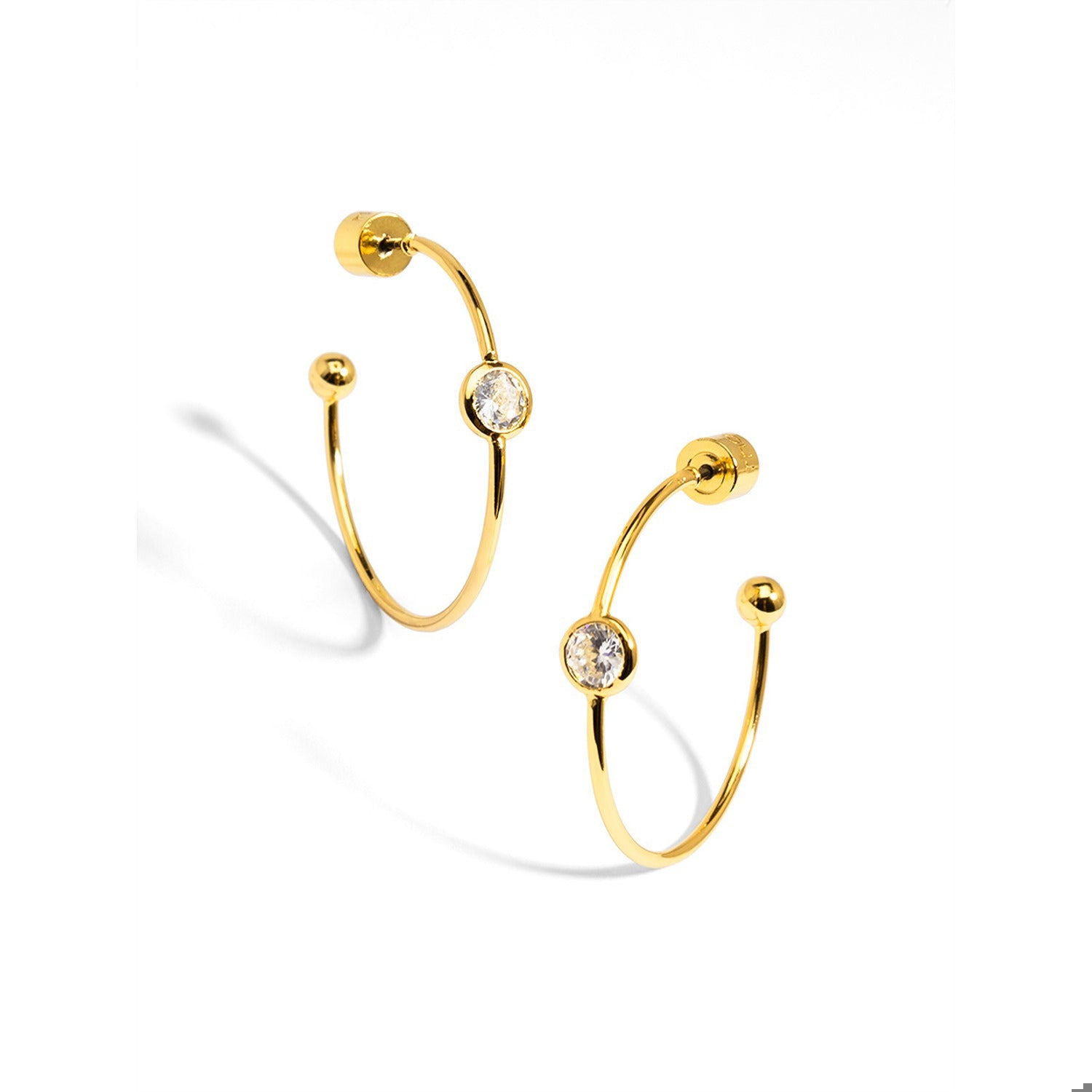 Single Crystal Hoop Earring