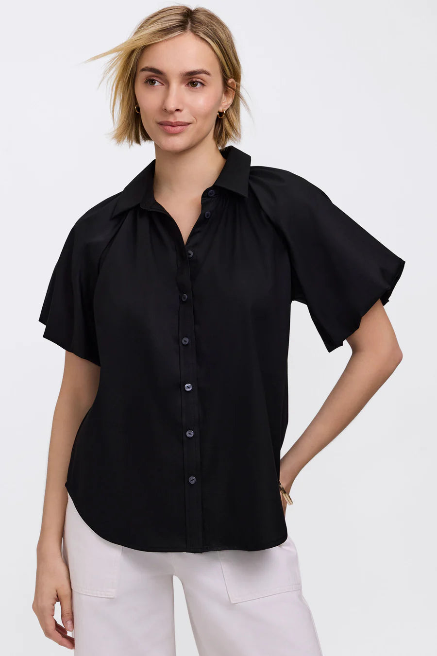 Paula Solid Puff Sleeve Shirt