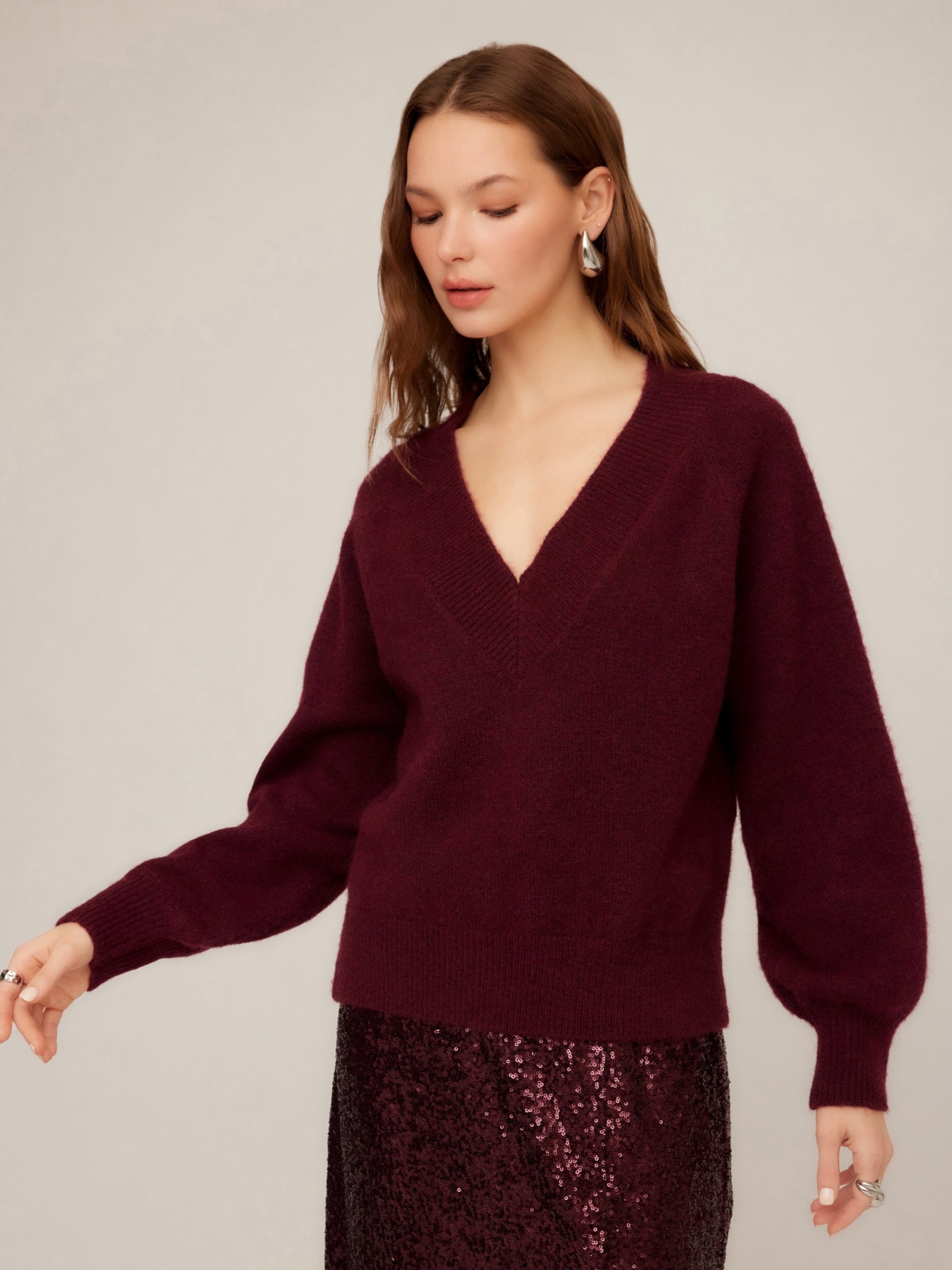 Heather V-Neck Sweater