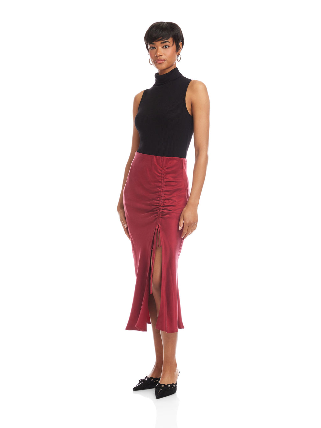 Fiona Shirred Midi Skirt