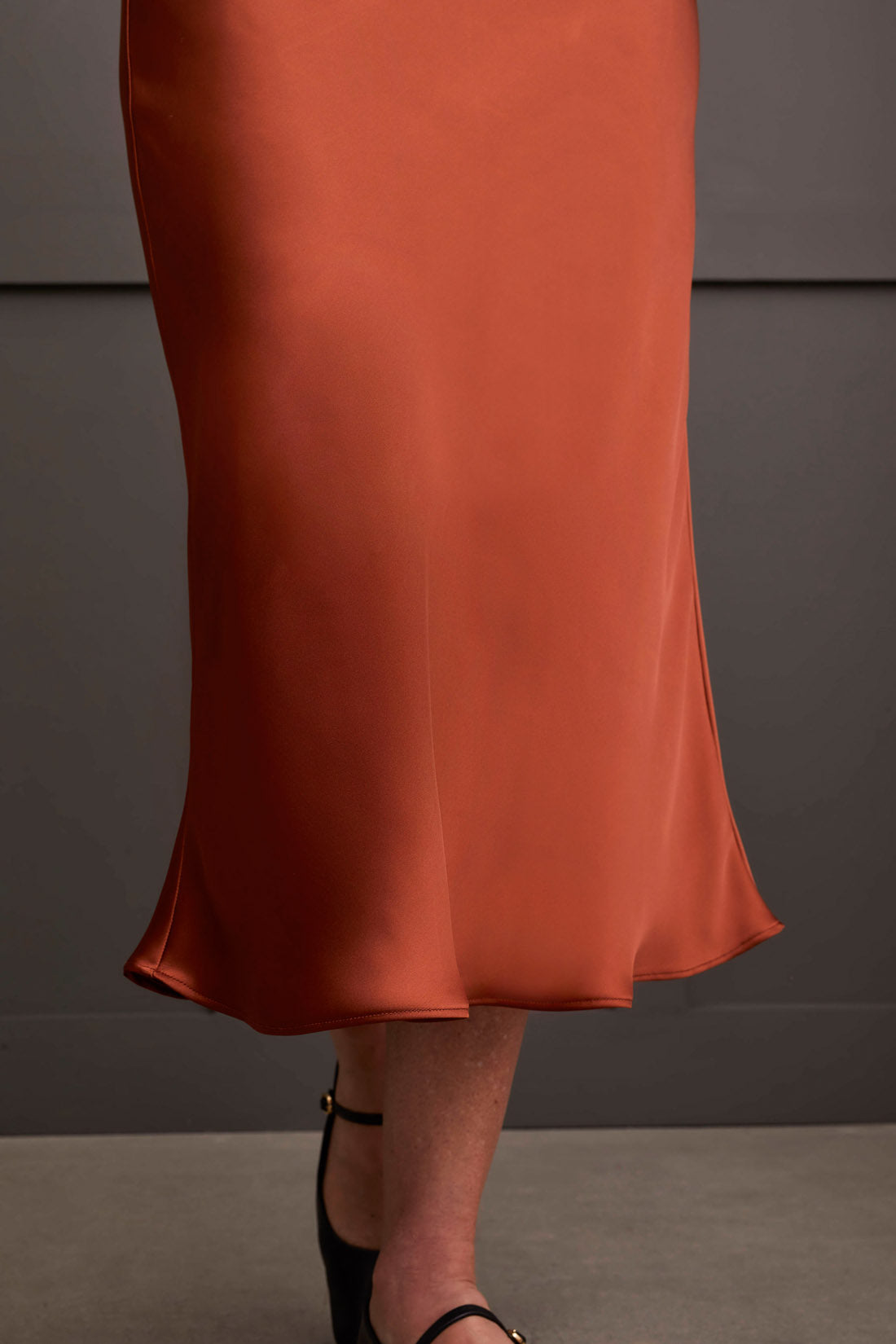 Pull On Midi Skirt Elastic Waist