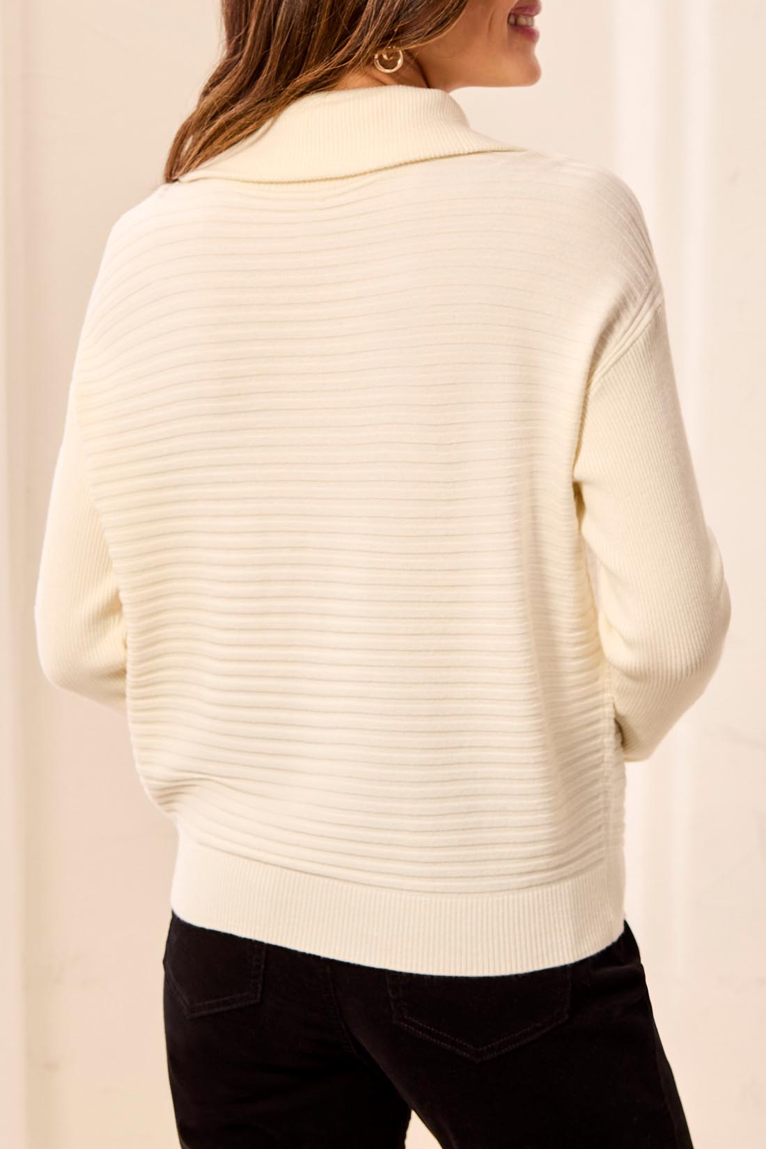 Soft Zip-Up V-Neck Sweater