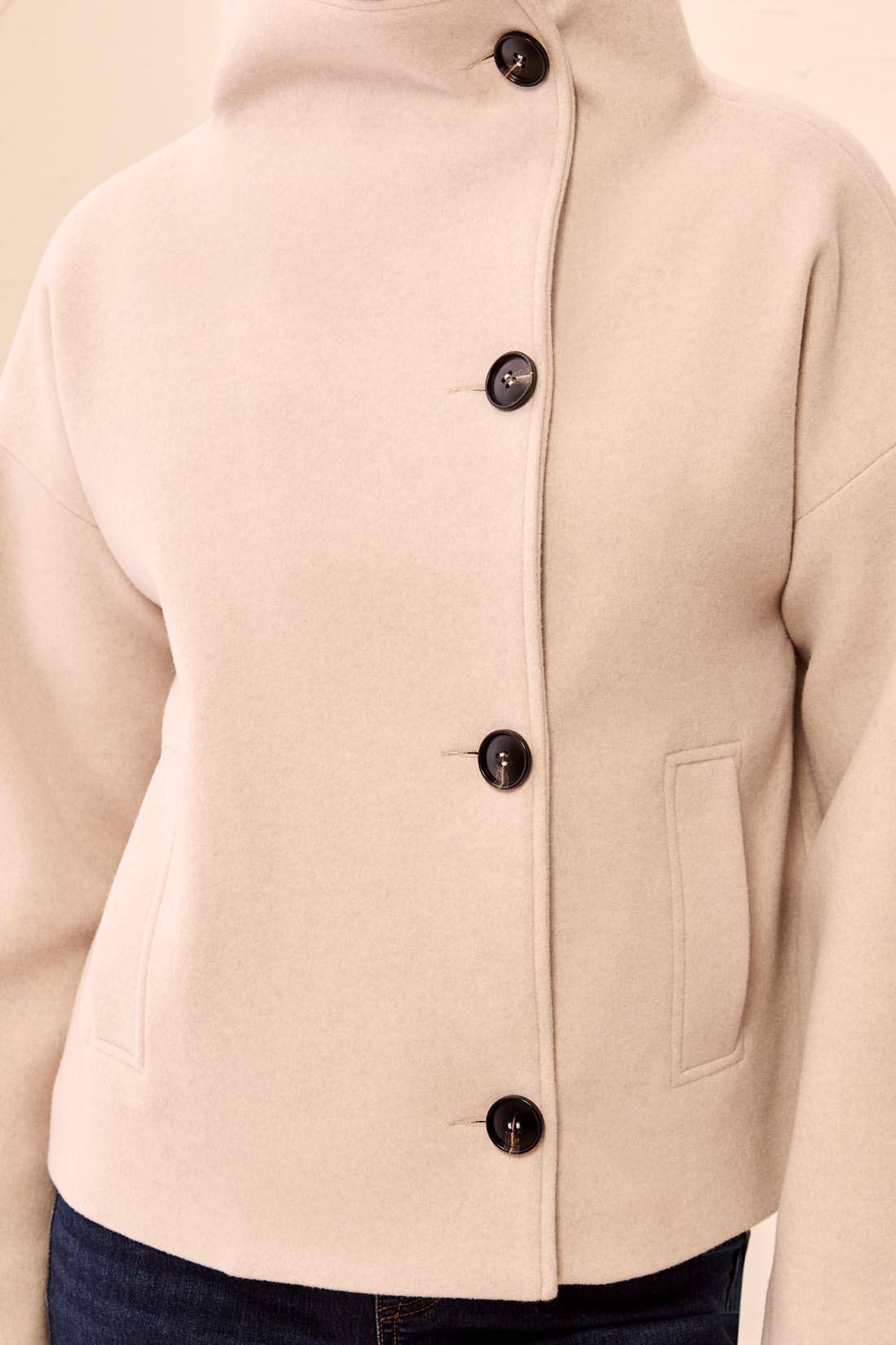 Lofty Chic Funnel Neck Jacket