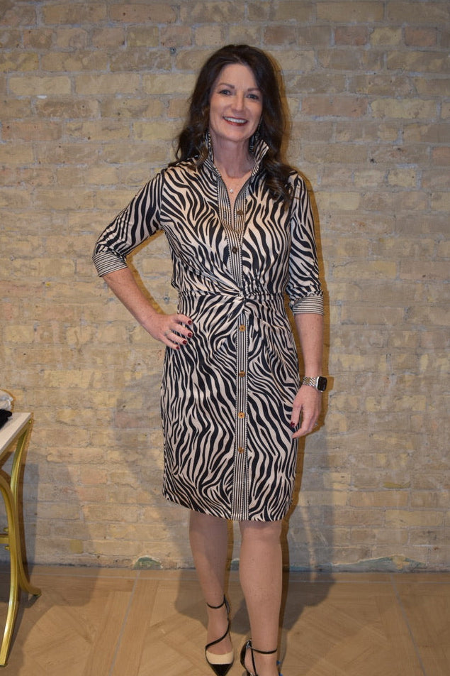 Twist and Shout Dress - Zebra