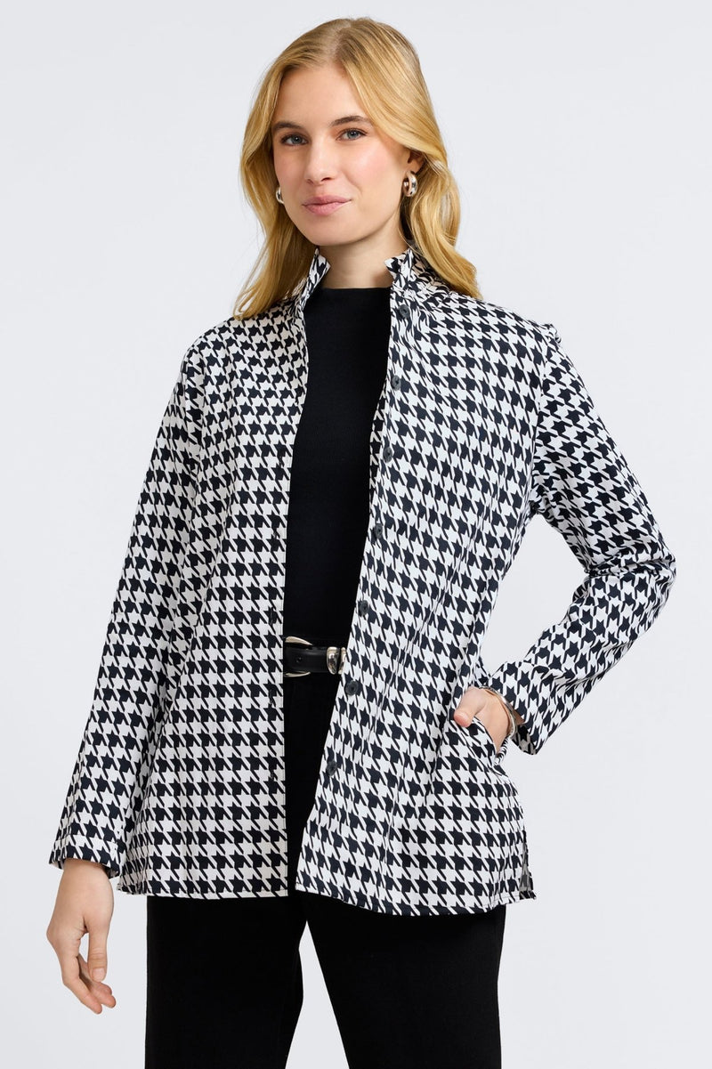 Carolina Classic Houndstooth Long Sleeve Shirt Jacket