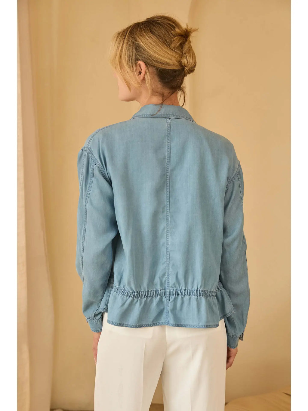 High Neck Washed Tencel Jacket