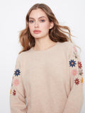 Floral Embroidered Raglan Sweater