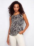 Printed Sleeveless Blouse With Back Keyhole