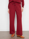 Soft Scuba Wide Leg Pin Tuck Jogger Pants With Elasticated Waist And Drawcord