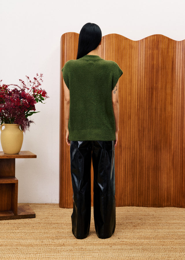 MATCHA Cardigan Vest Moss Green