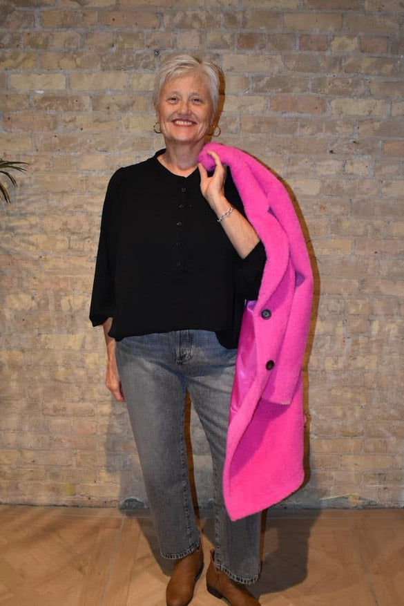 Airflow Long Sleeve Mandarin Collar Blouse