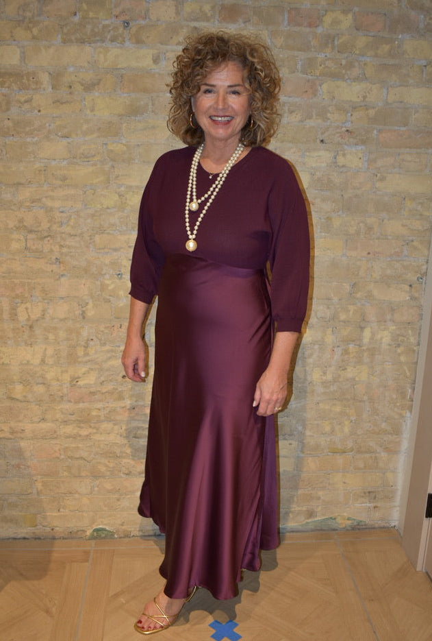 Sweater Mixed Media Midi Dress