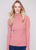 Basic Ribbed Knit Mock Neck Sweater