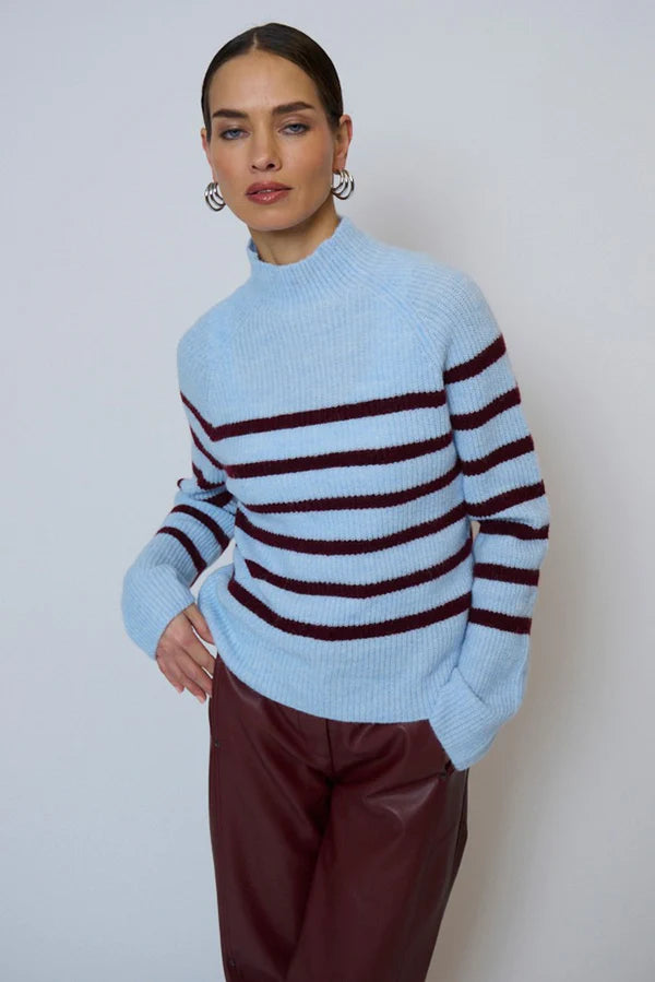 Marley Striped Funnel Neck