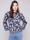 Crew Neck Jacquard Sweater