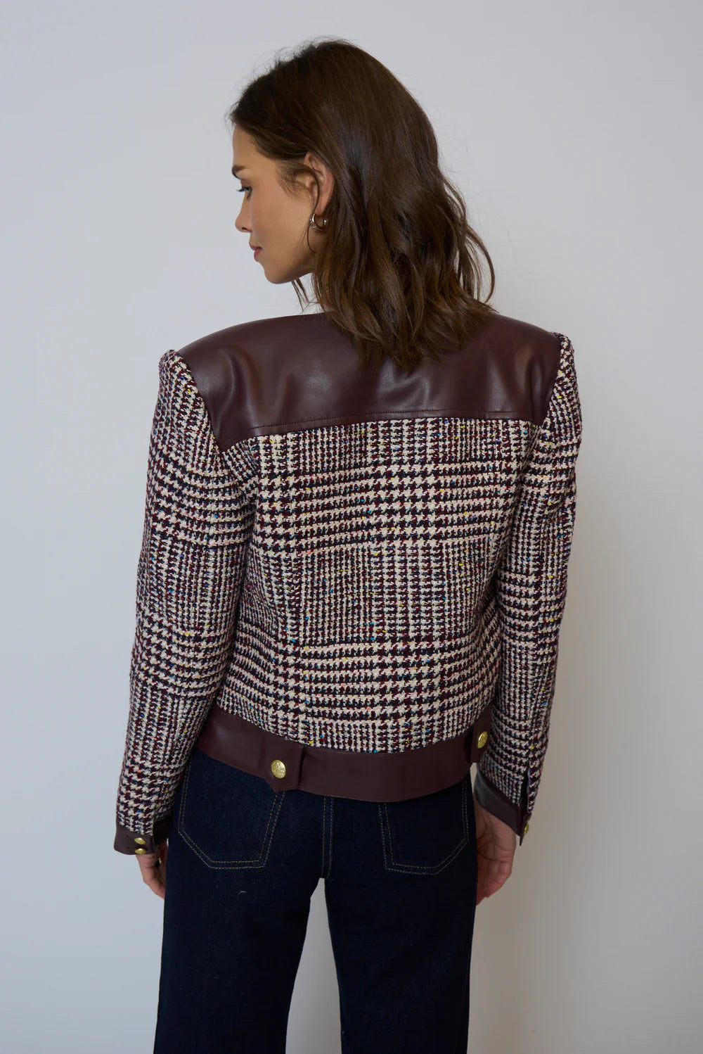 Billie Houndstooth Combo Jacket