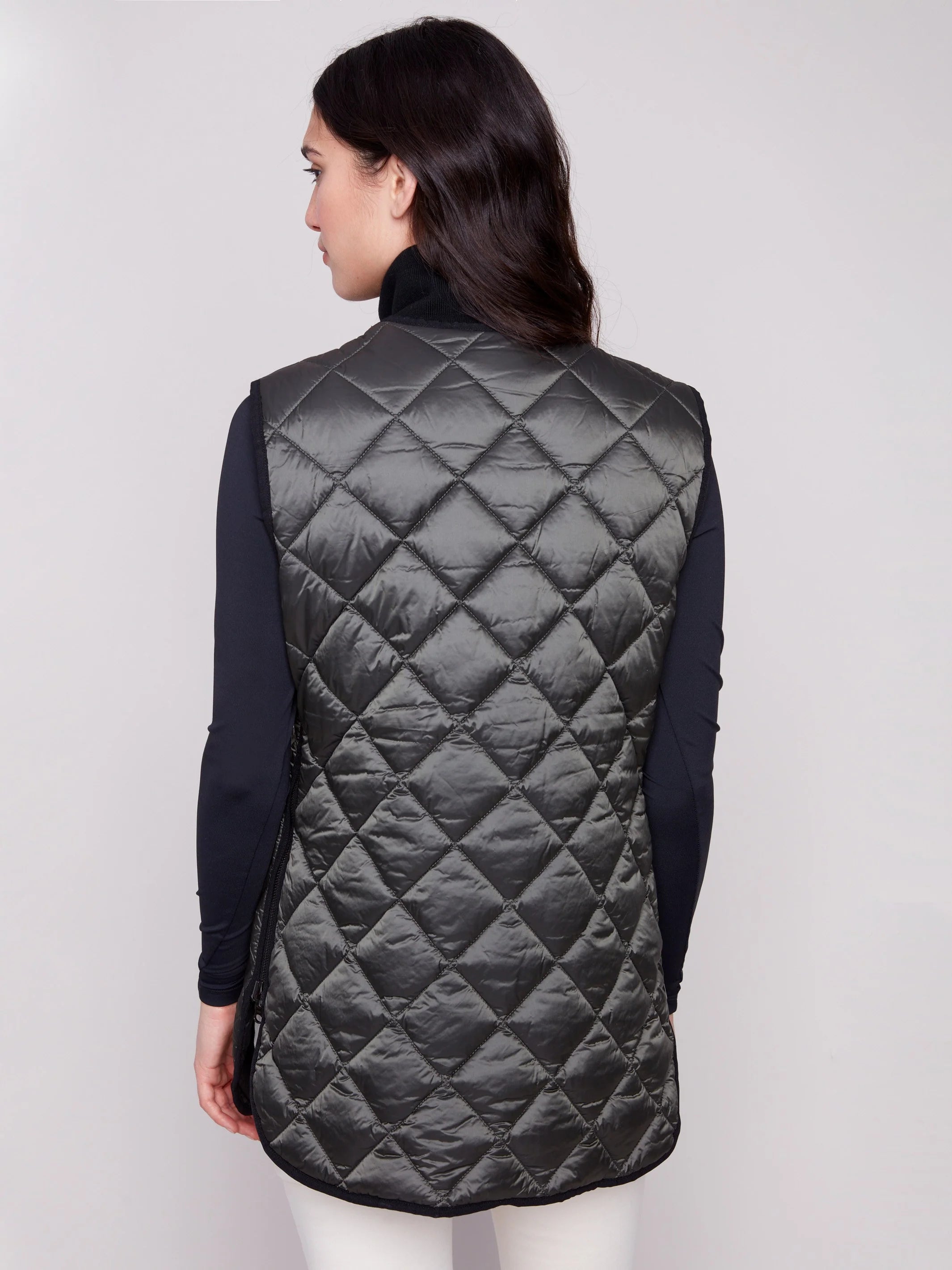 Reversible Button-Front Quilted Vest