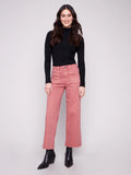 Cropped Wide Leg Stretch Twill Pants