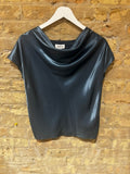 Cowl Neck Mixed Media Top