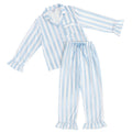 Full-Length Ruffle PJ Set With Velvet Ties