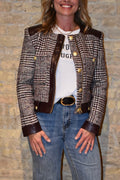 Billie Houndstooth Combo Jacket