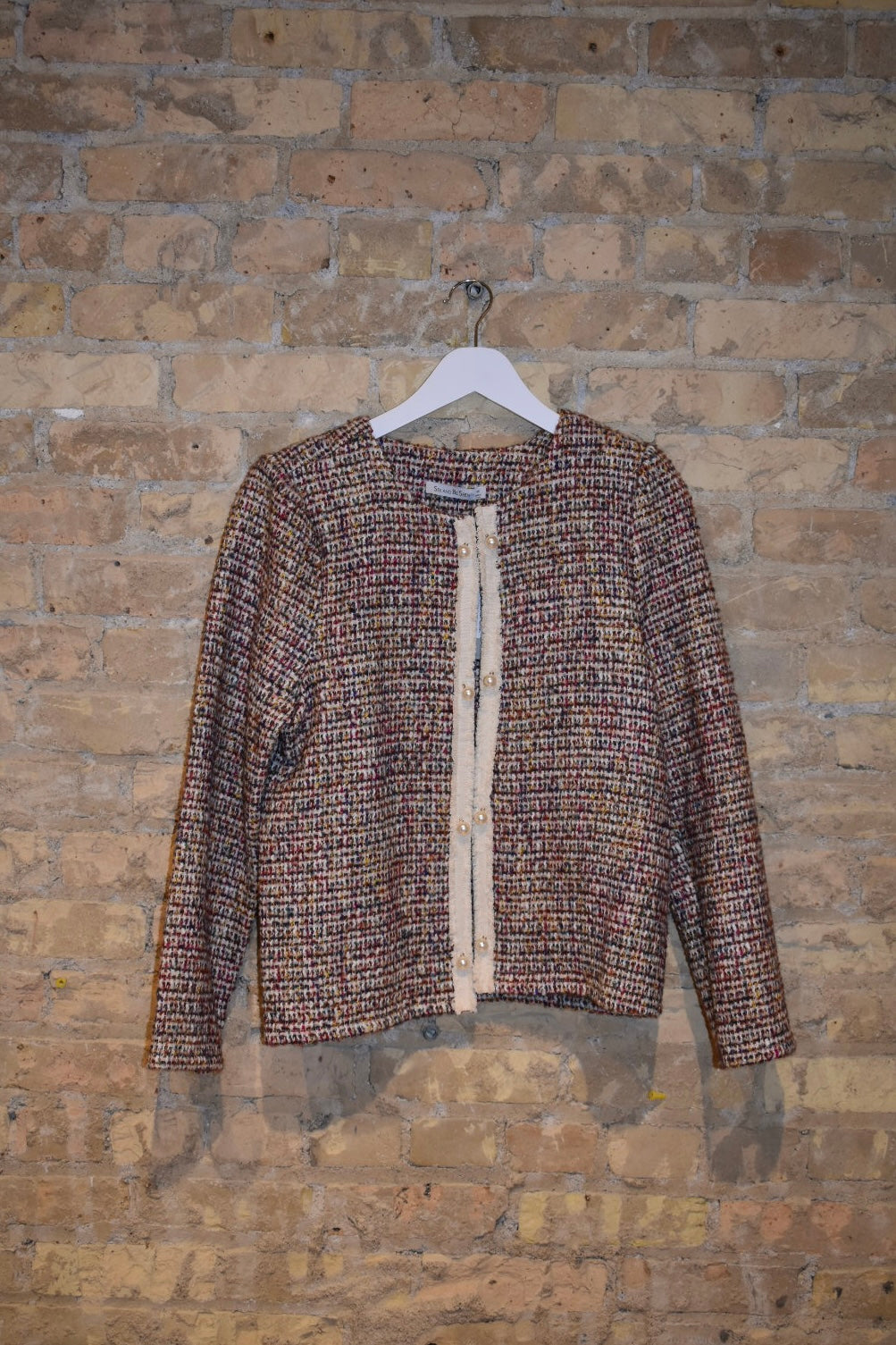 Tweed Long Sleeve Jacket- Red Combo