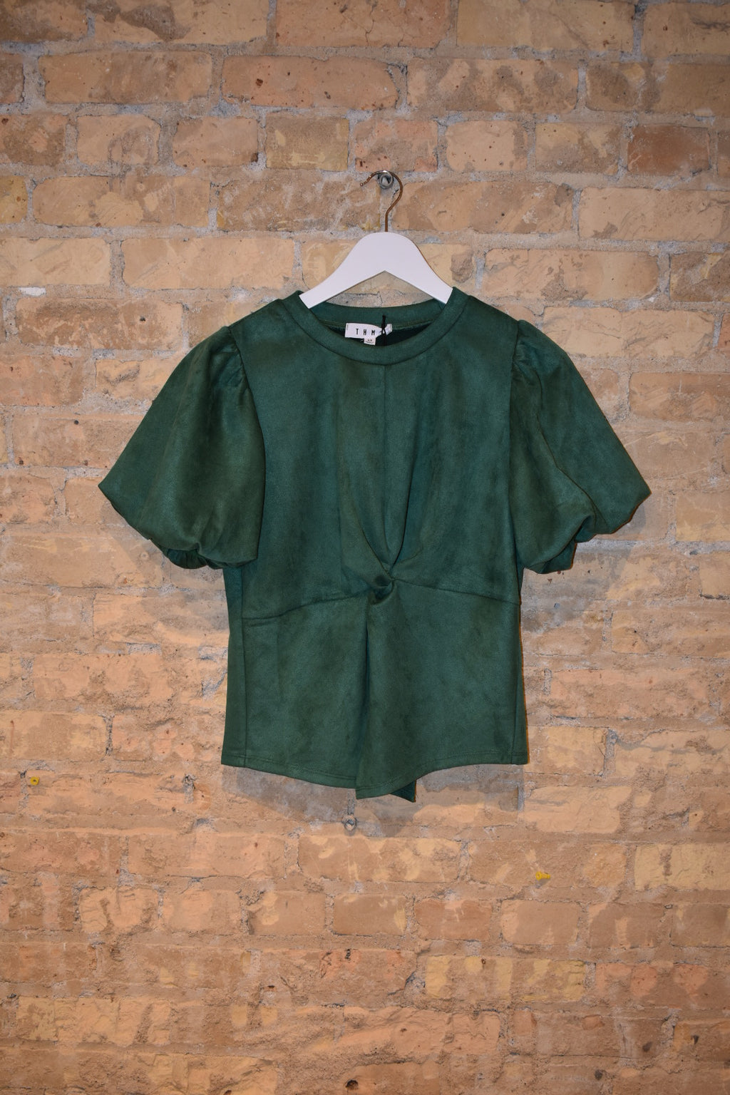 Green Velvet Twist Top