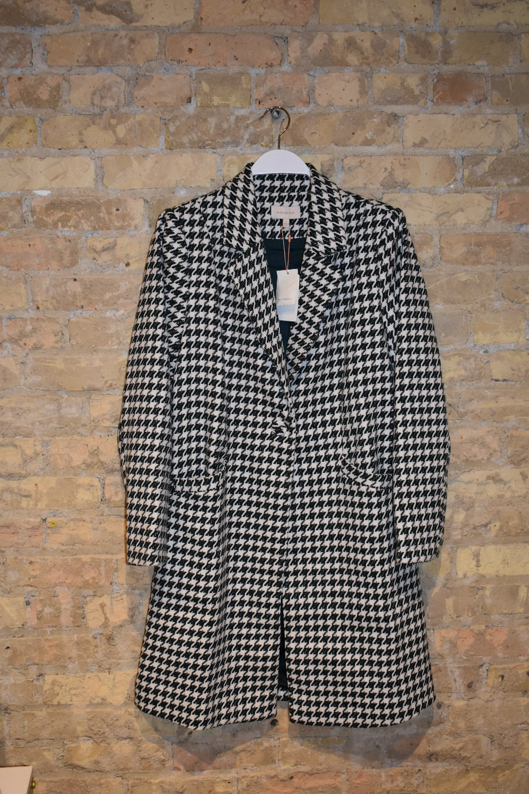 Green & Ivory Houndstooth Coat