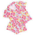 Short Sleeve Top + Square Short PJ Set with Velvet Tie