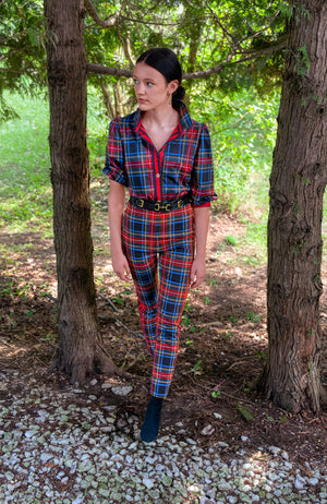 Puff Sleeve Top - Stewart Plaid