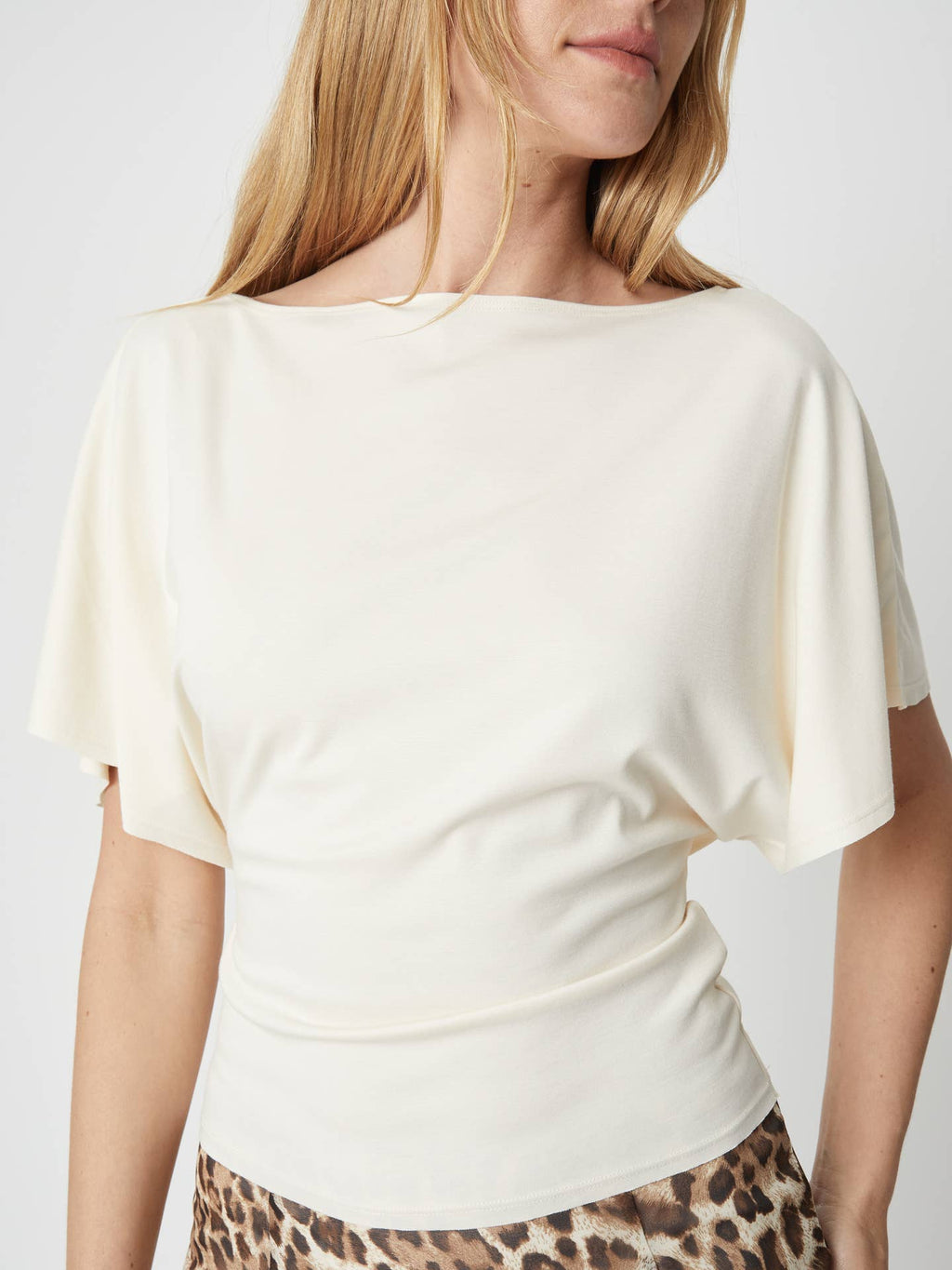 The Shianne Tie Waist Wide Neck Knit Top