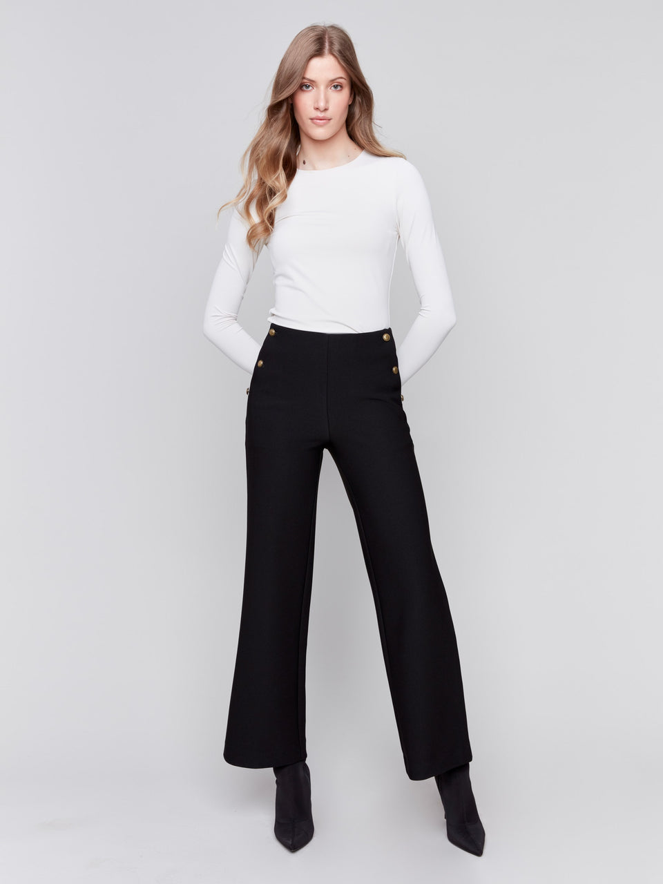 Crepe Flare Pants