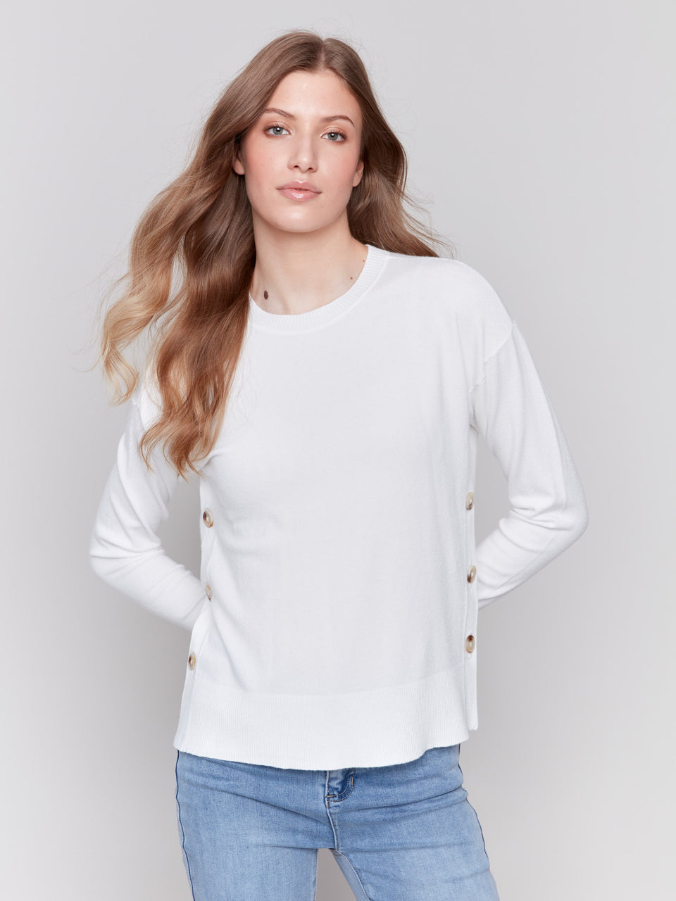 Sweater with Side Buttons