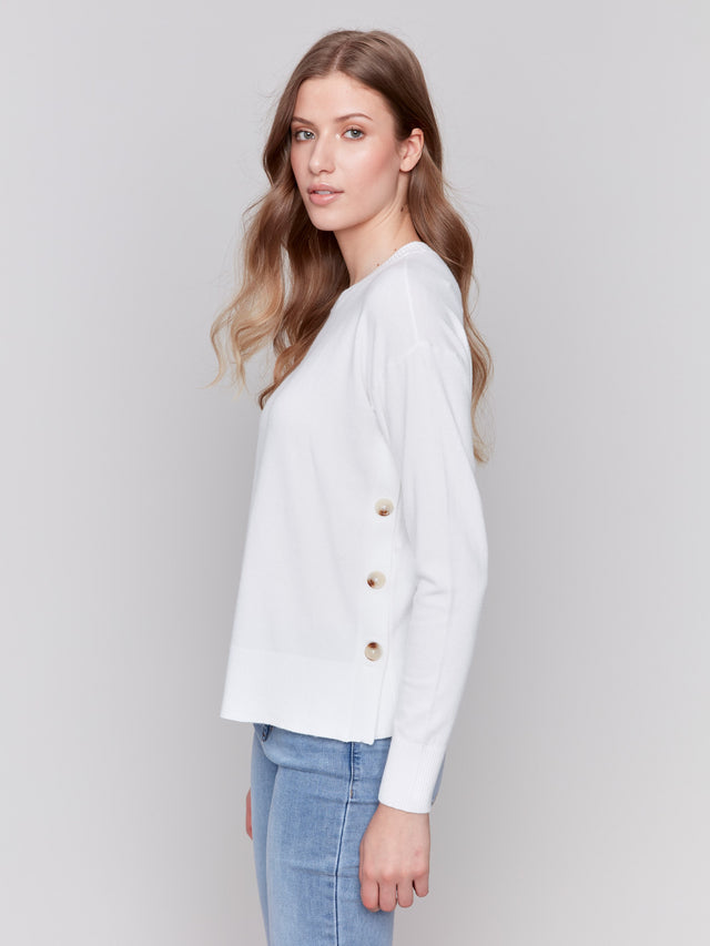 Sweater with Side Buttons