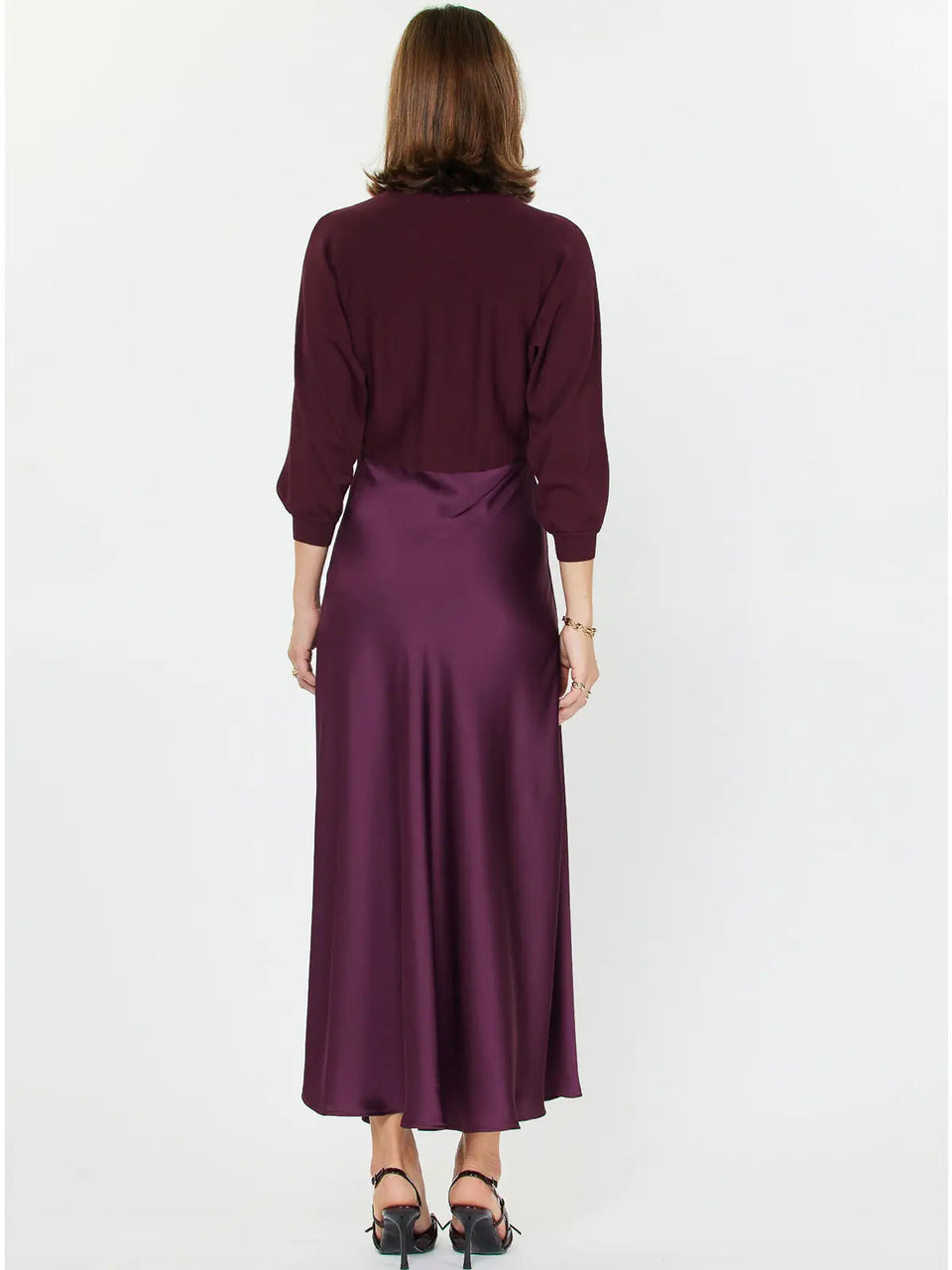 Sweater Mixed Media Midi Dress