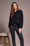 Airflow Long Sleeve Mandarin Collar Blouse
