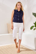 Audrey Pull-On Pedal Pusher Boundless Stretch Denim