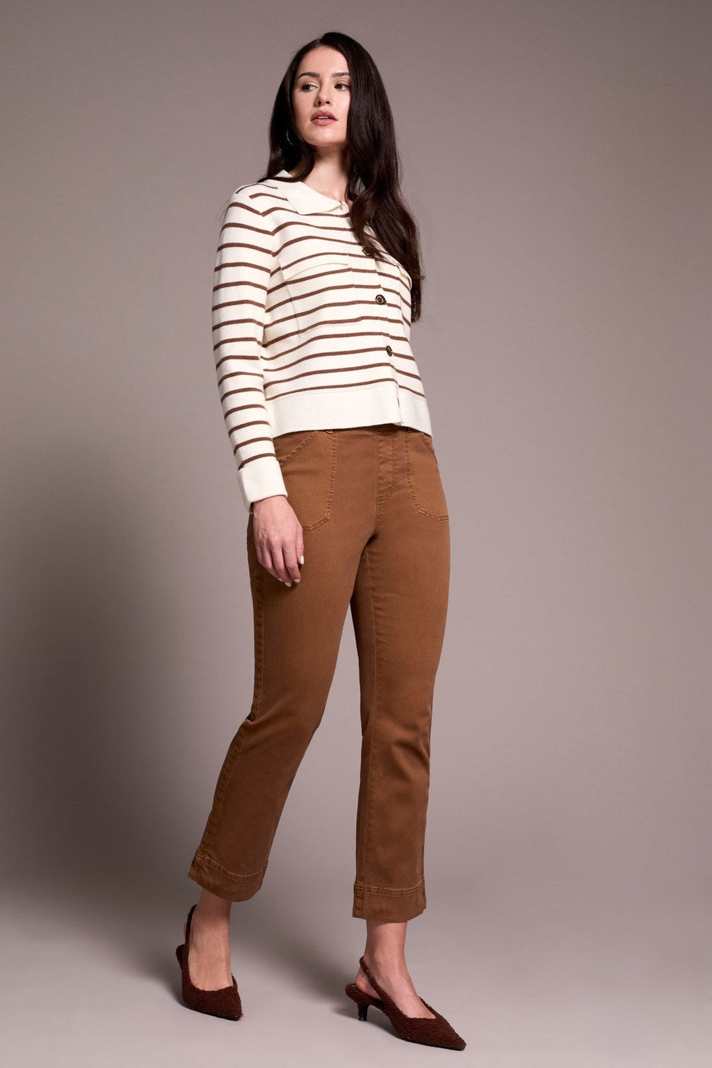 Comfort Stretch Pull-On Kick Flare Ankle Pants