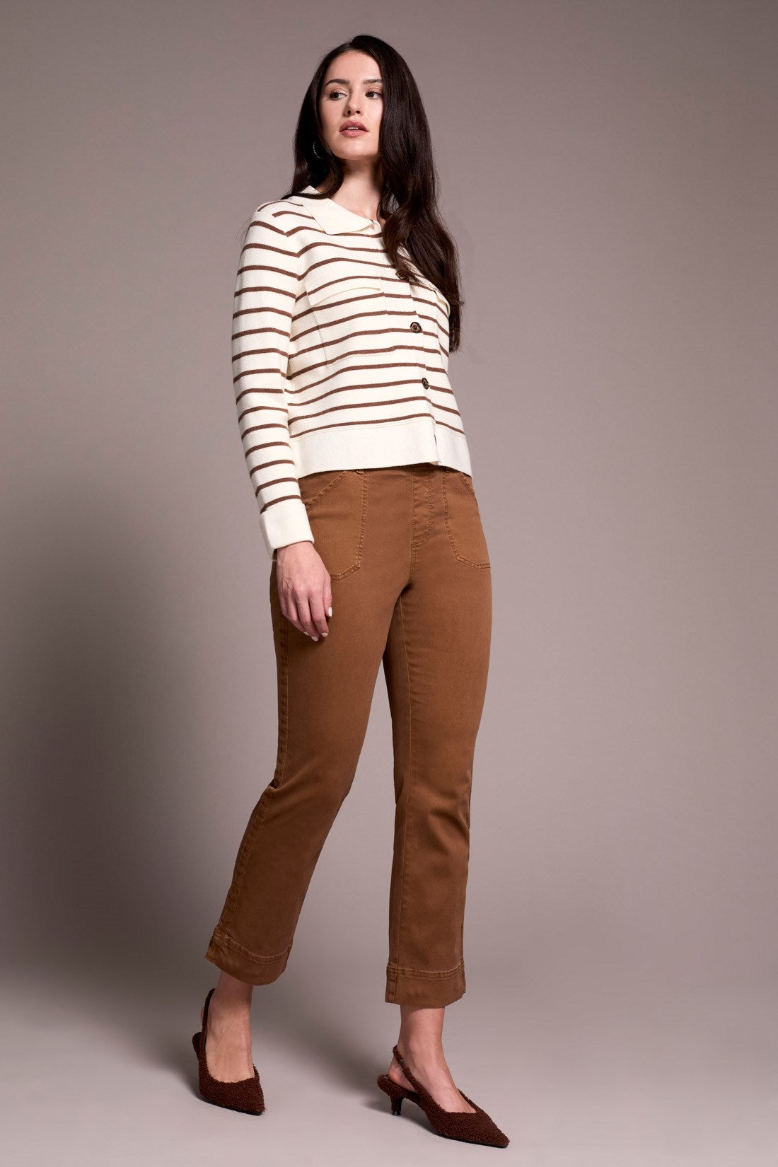 Comfort Stretch Pull-On Kick Flare Ankle Pants