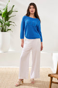 Open-Stitch Embroidered Cotton Crew Neck Sweater